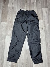 Vintage Y2K Nike Lined Black Nylon Track Pants Small