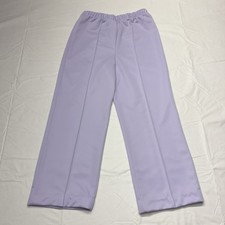 VTG Haband Pull On Casual Pleated Pants Elastic Waist Sz 12 Purple Made In USA