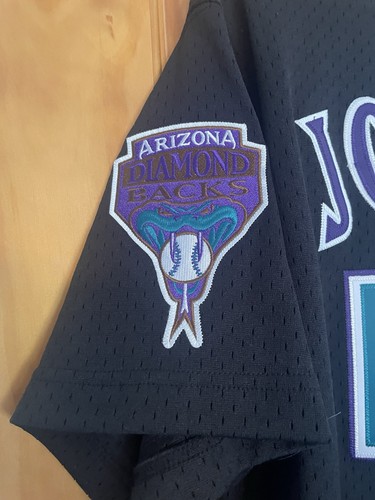 2001 RANDY JOHNSON ARIZONA DIAMONDBACKS WORLD SERIES BLACK MESH JERSEY, SZ LARGE - Picture 12 of 14