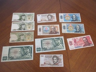 Alte Banknoten Geldschein Sammlung Reichsbahn Mark Dinar Schilling Kronen lot