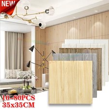 80X 3D Tile Brick Wall Sticker Sticky Waterproof Wood Effect Panel Wallpapers.UK