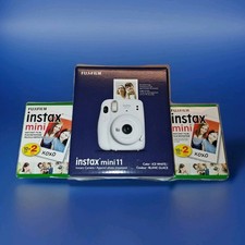 Fujifilm Instax Mini 11 Instant Film Camera Ice White 2 Boxes Film Bundle LOT