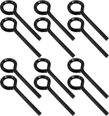 12 Pcs 1/8 Black Hex Dogging Key Set, Full Loop, Metal Allen Wrench, Keychain