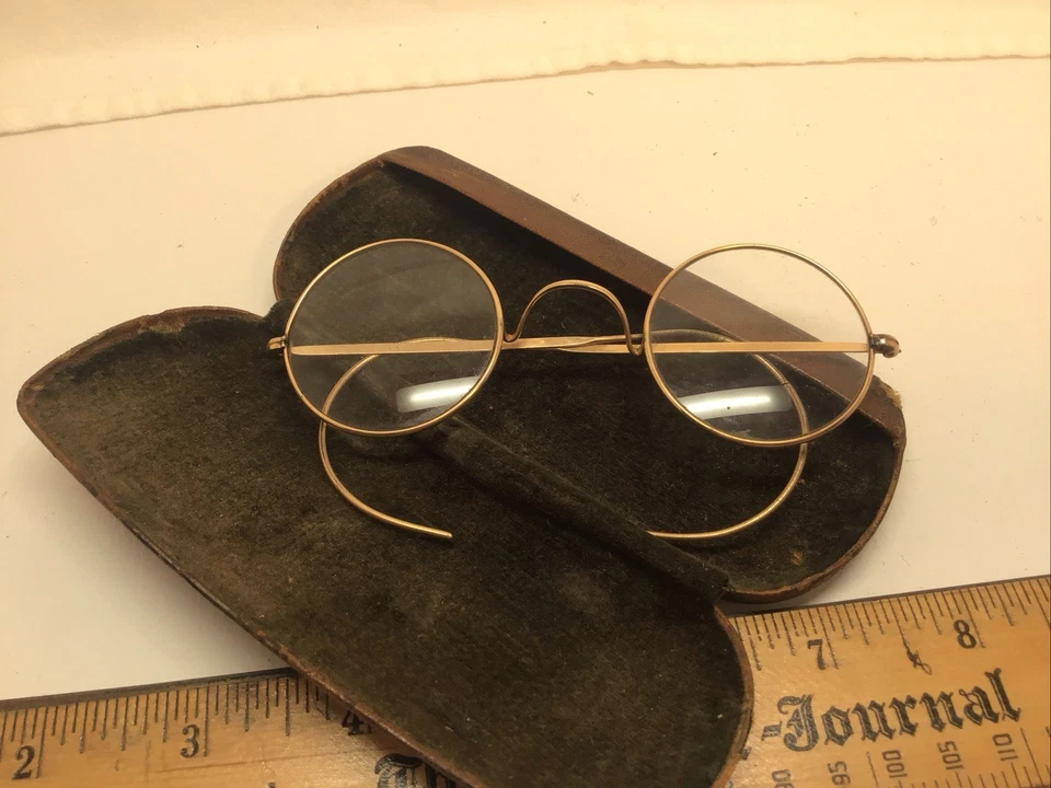 Roanoke Optical Vintage Eyeglasses Made In USA with Case Used Children - Image 2 of 4