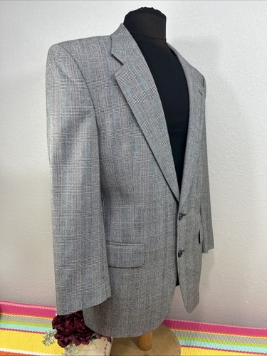 Traje de 2 piezas de Burberrys gris a cuadros chaqueta blazer de lana completa talla 39R pantalones 30x29 - Imagen 4 de 17