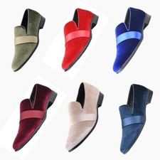 Amali Velvet Embossed Paisley Men's Slip On Tuxedo Designer Dress Shoes