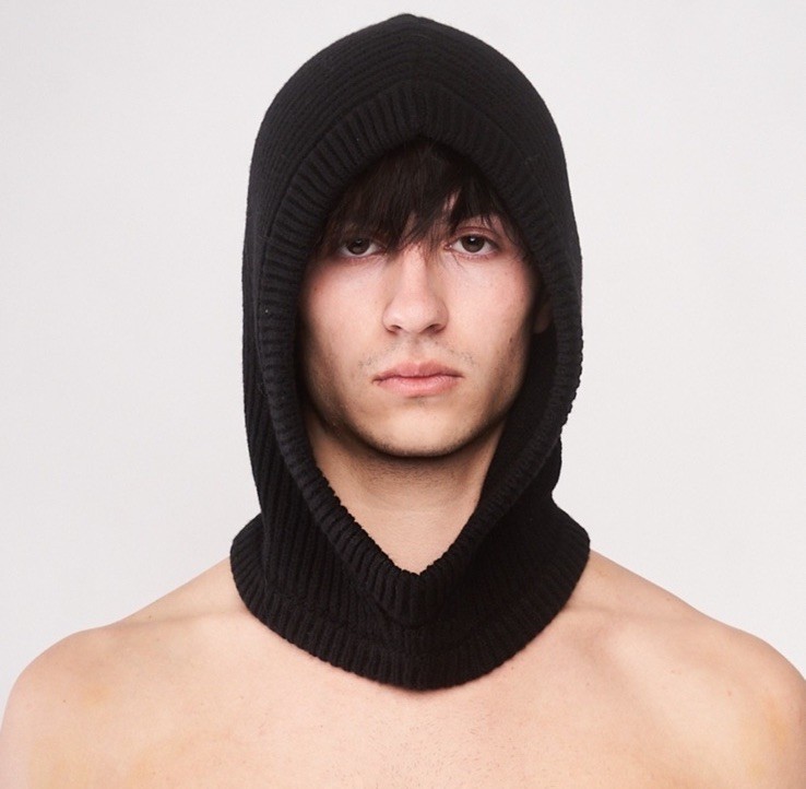 帽子 Rick Owens - Cashmere Hood Rick Owens Knitted Recycled Cashmere Black Wearable Hood