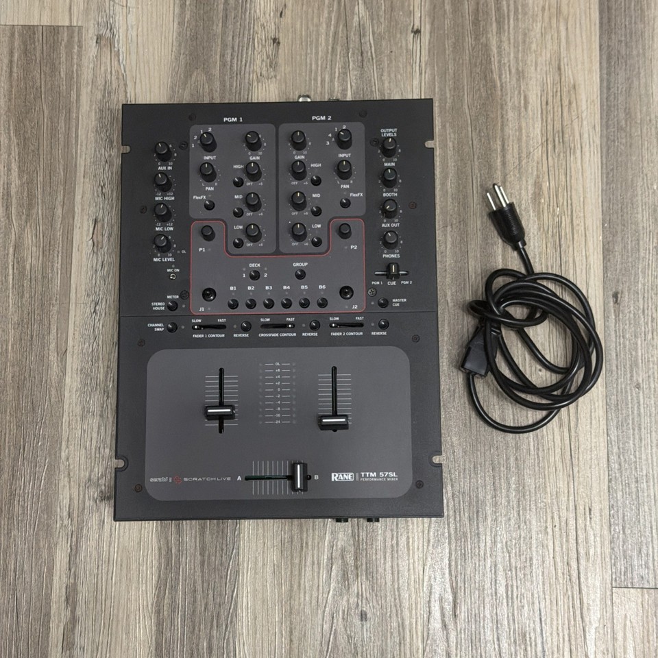 Rane TTM57SL Serato 2 Channel Scratch DJ Mixer w Power Cord Tested ...