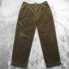 Polo Ralph Lauren Pants Mens 38x30 Brown Corduroy Andrew Pleated Classic Casual