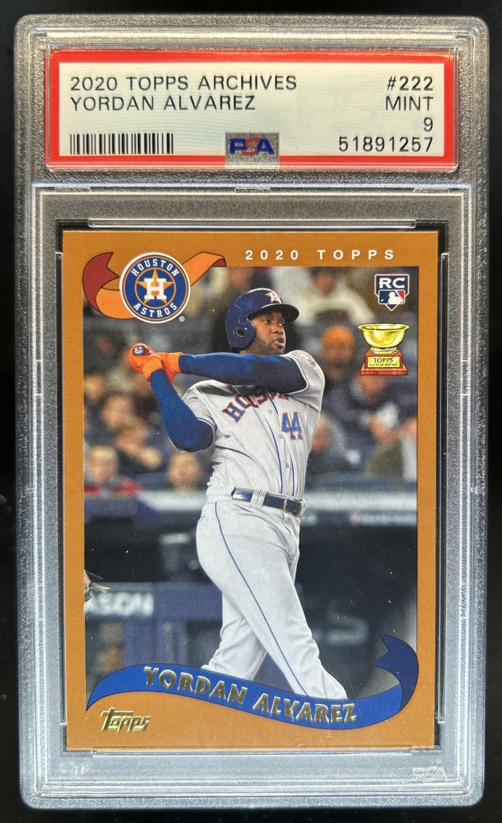 2020 Topps Archives Yordan Alvarez Rookie RC #222 Astros PSA 9