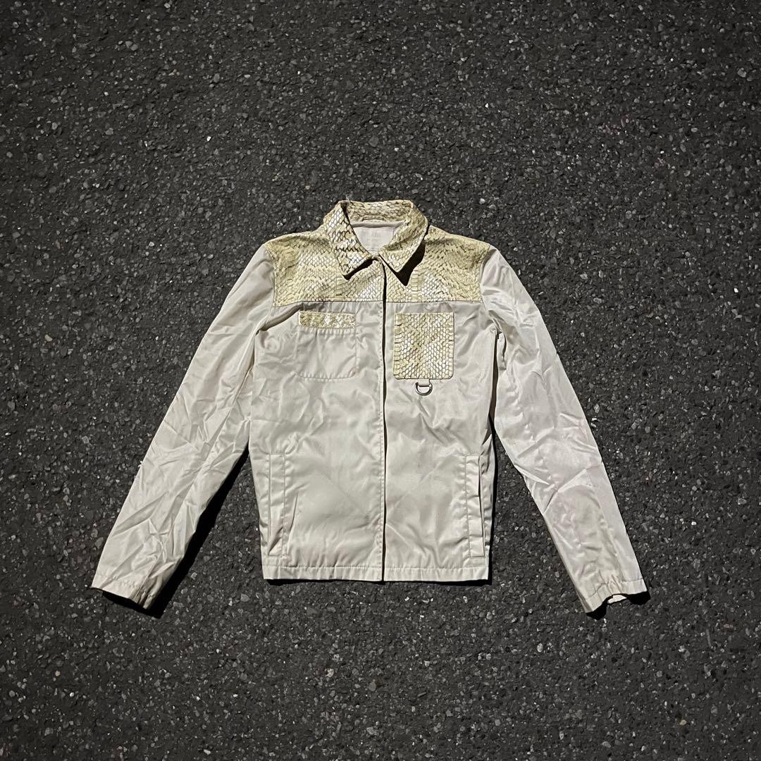 PRADA Nylon Jacket White Python-Detail Belted Out… - image 15