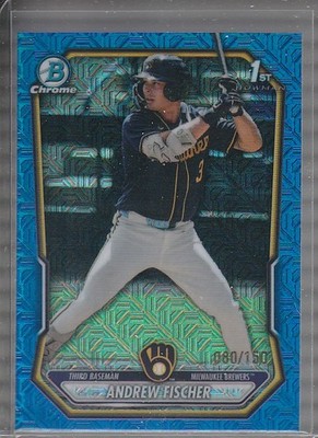 2026 Bowman #BCP-149 Andrew Fischer Chrome Prospects Mojo Blue Refractor #/150