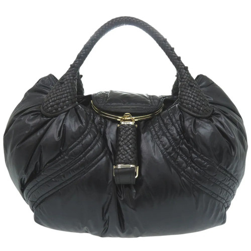 FENDI x Moncler Spy Bag Black Nylon Leather Hand Bag Italy Women's Rare