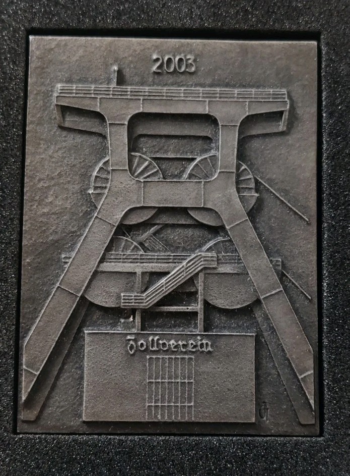 Buderus Kunstguss Eisen Jahresplakette 2003 Zeche Zollverein Neu mit OVP