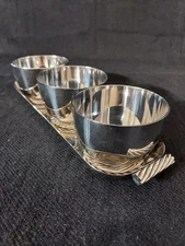 Michael Aram Twist Triple Bowl Set w/ Matching Tray & Storage Bag - Discontinued
