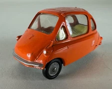 VINTAGE CORGI TOYS 233 HEINKEL TROJAN MICRO BUBBLE CAR orange