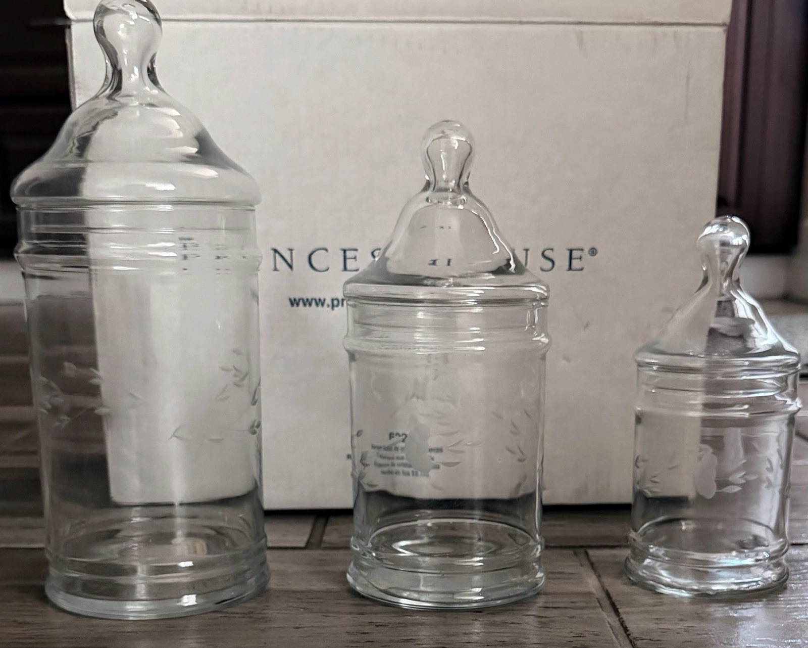Princess House Jars Set Of Three NIB