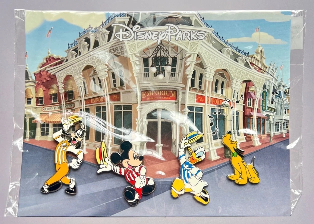 New Booster Disney Pin Set Emporium Dapper Dan Main Street USA Mickey Pluto 2019