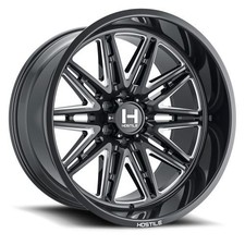 22x12 Hostile H126 Maniac Blade Cut Gloss Black Milled Wheel 6x5.5 -44mm