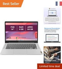 Chromebook Lenovo 14'' FHD, MediaTek Kompanio, 4Go RAM - Idéal Étudiant
