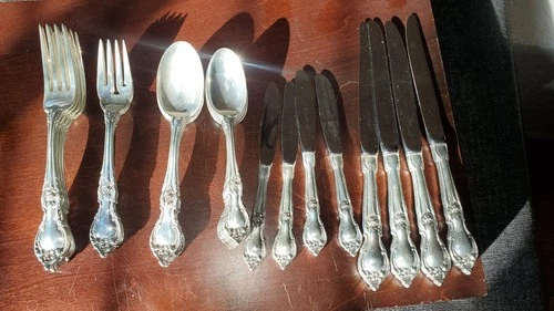 5 Piece Place Setting Vintage Lunt Sterling Alexandra Lot Of 26 Silverware