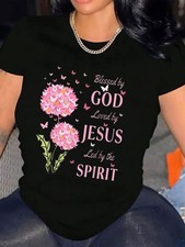 Women Casual Cotton Blend T-Shirt Short Sleeve Crew Neck Soft Breathable Tee