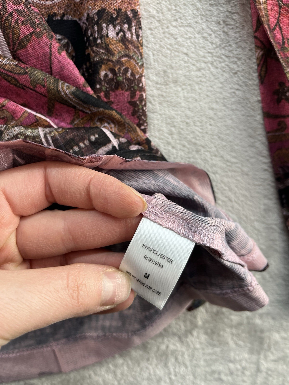 World Unity Patterned Top Womens Size Medium Flor… - image 5