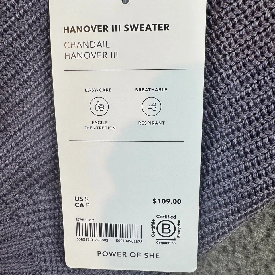 Suéter Athleta Hanover III Cuello en V Púrpura Acanalado Tejido Mezcla Lana Merino Talla S NUEVO Foto 4 de 4