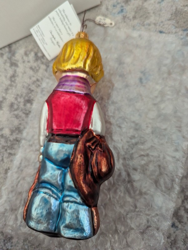Christopher Radko Lil Clem Boy Figurine Glass Hanging Christmas Ornament