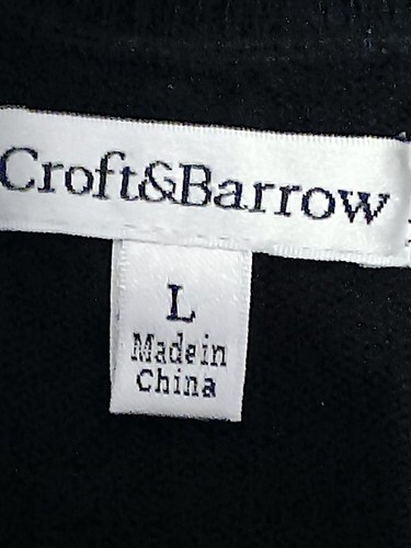 Croft & Barrow taglia L cardigan con bottoni maglione Argyle nero con multicolore. - #31 - Foto 6 di 8