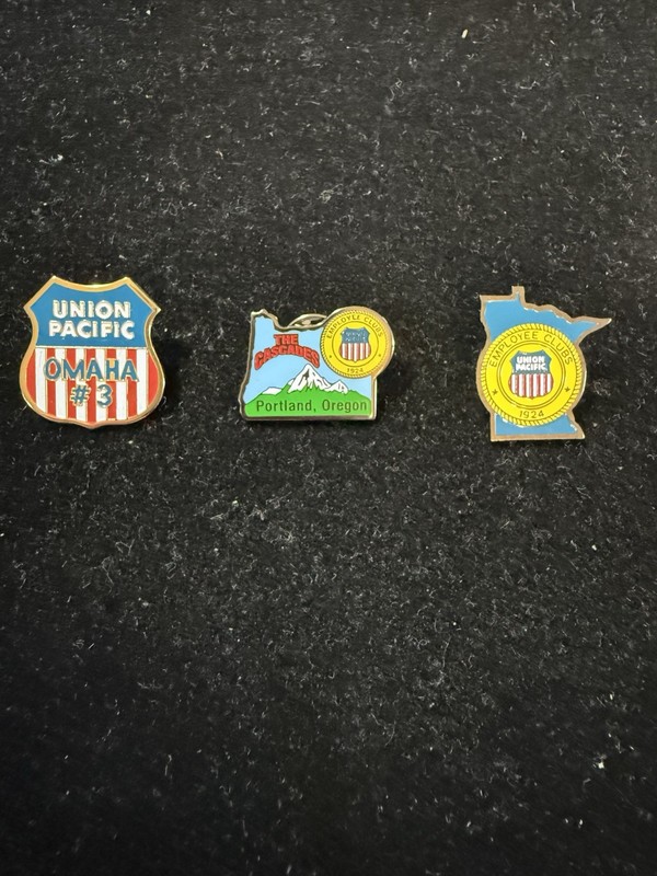 Vintage Union Pacific Lapel Pins - Set of 3