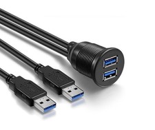 Dual USB 3.0 Extension Dash Flush Mount Dashboard Panel For Car Boat Motorcycle