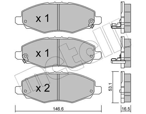Pastiglie freno 22-0798-0 METELLI per TOYOTA HILUX VII Pick-up
