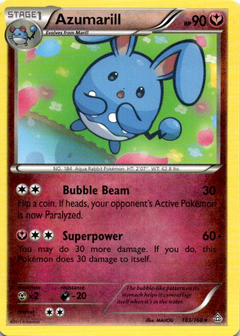 Azumarill Rare XY - Primal Clash 103/160 NM
