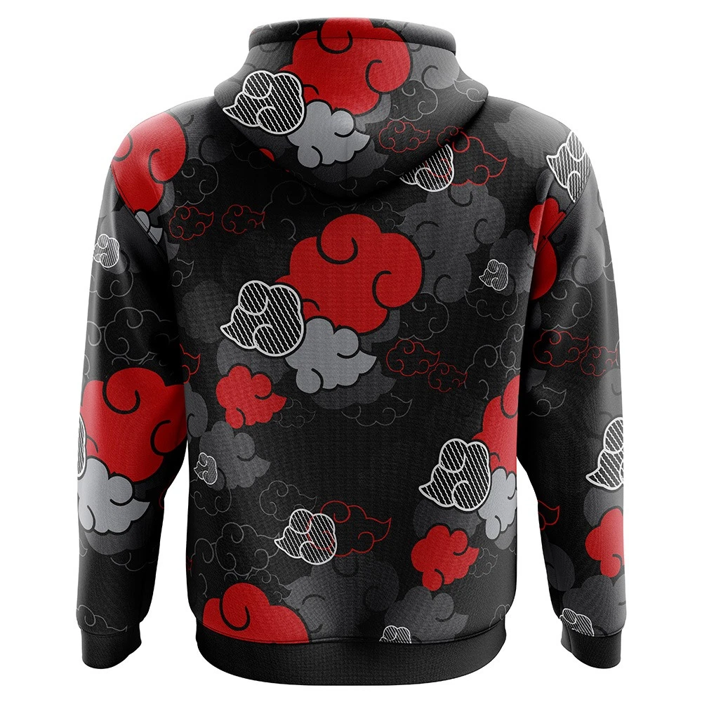 Narutoo Akatsuki Black Aloha Pattern 3D Hoodie