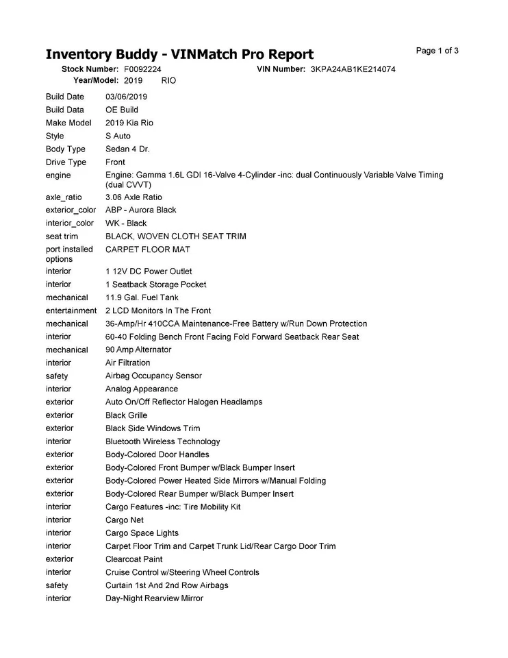 Conjunto de filtro de aire usado se adapta a: Kia Rio 2019 grado A Foto 2 de 4