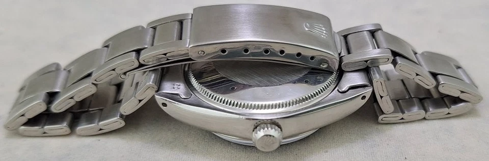 Rolex Oyster Perpetual Air-King SS Ref 5500 Mens Watch Blue Dial All Orig 1975 - Image 4 of 4