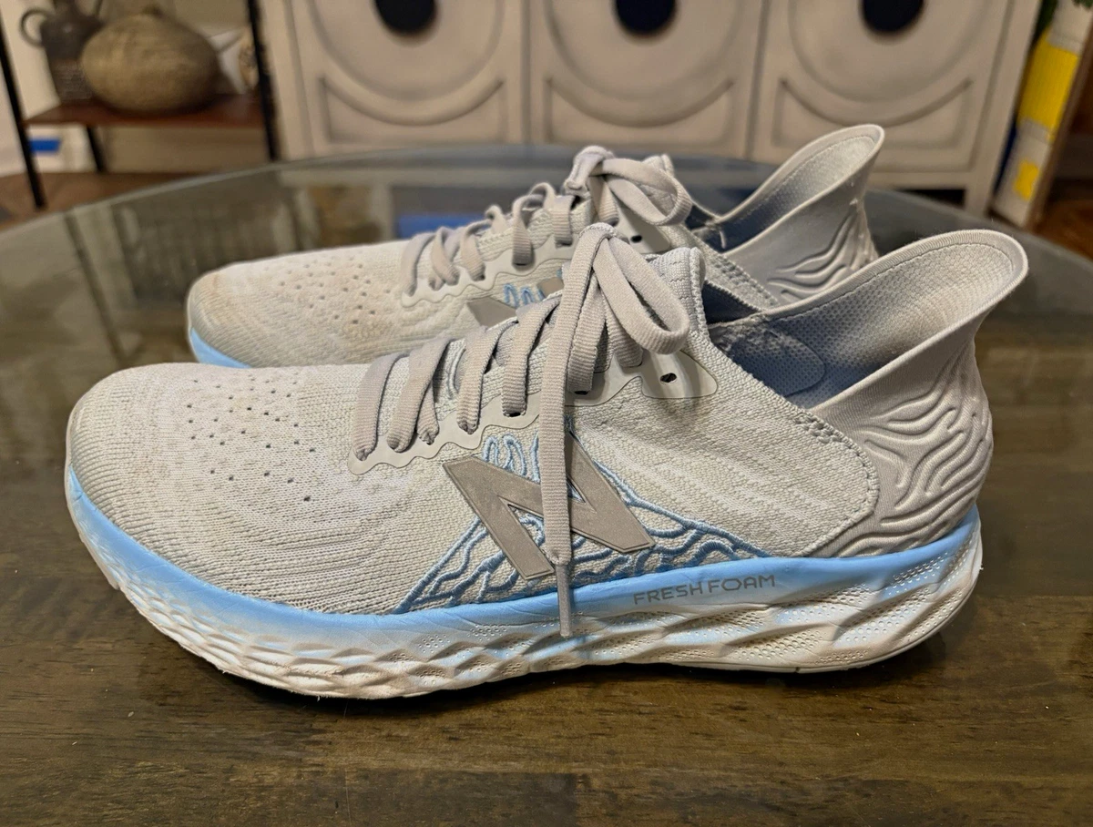 Zapatilla deportiva para correr New Balance 10 gris/azul/blanco de malla baja con cordones para hombre