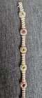 925/14k Ross Simons China Stamped: 925-Sterling/14k Bezel set Gemstones Bracelet — photo 10