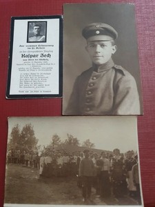 original german ww1 Wk1 Bundle Death Card + Photos