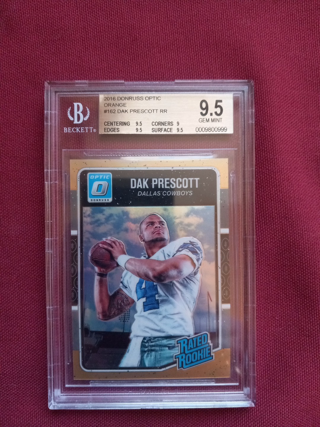 2016 Panini Donruss Optic Dak Prescott Orange Prizm 127/199