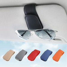 Sunglass Holder for Car Sun Visor, Magnetic Sunglasses Clip, Leather Glasses Eye