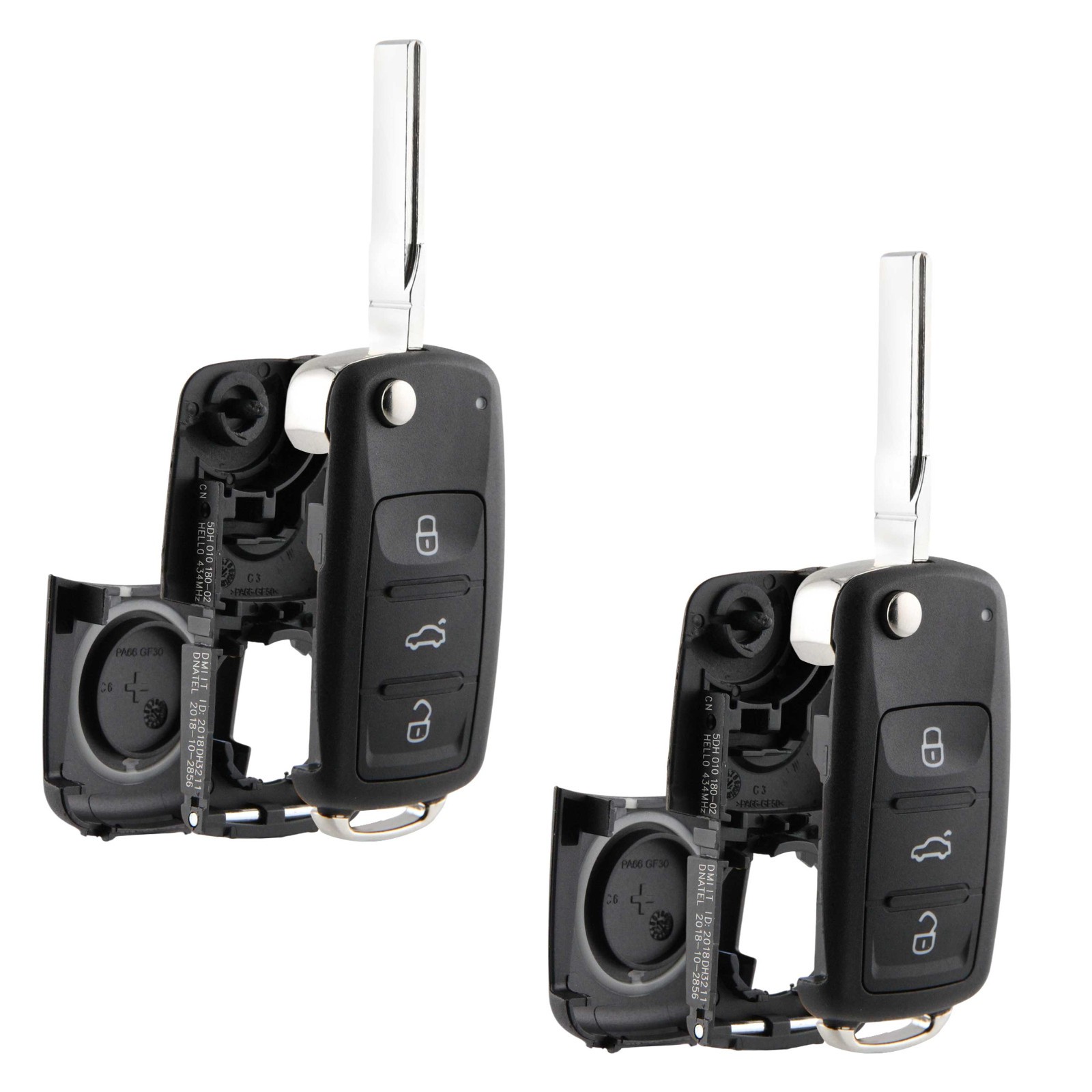 2 For 2011 2012 2013 2014 2015 2016 Volkswagen Remote Shell Case Pad NBG010180T