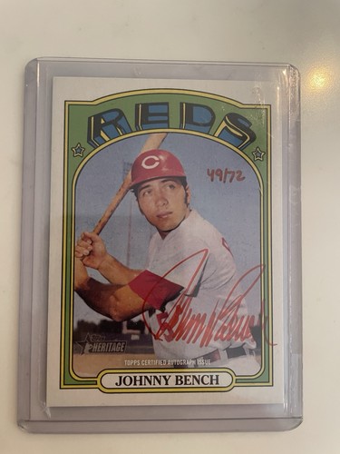 Johnny Bench Real One Autographs #ROA-JB 2021 Topps Heritage Real One Autographs card