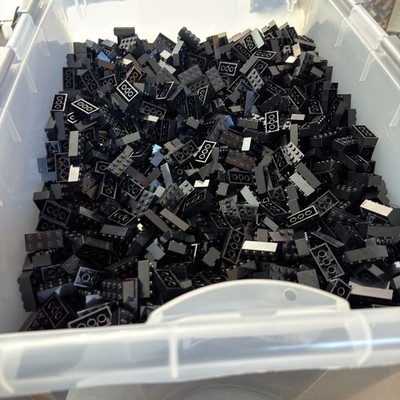 (x100) Black 2x4 Bricks - LEGO Bulk Parts Pieces MOC CITY Building 3001