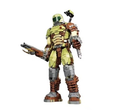 Doom Slayer Figure 1665PCS Building Blocks Doom Eternal Super Shotgun DIY Game..