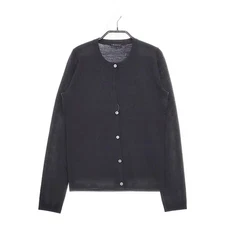 theory 35740 Size 2 Wool Crew Neck cardigan black 4-1217T♪