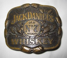JACK DANIELS Vtg 1982 Old NO. 7 Tennessee Whiskey Solid Bronze Belt Buckle USA