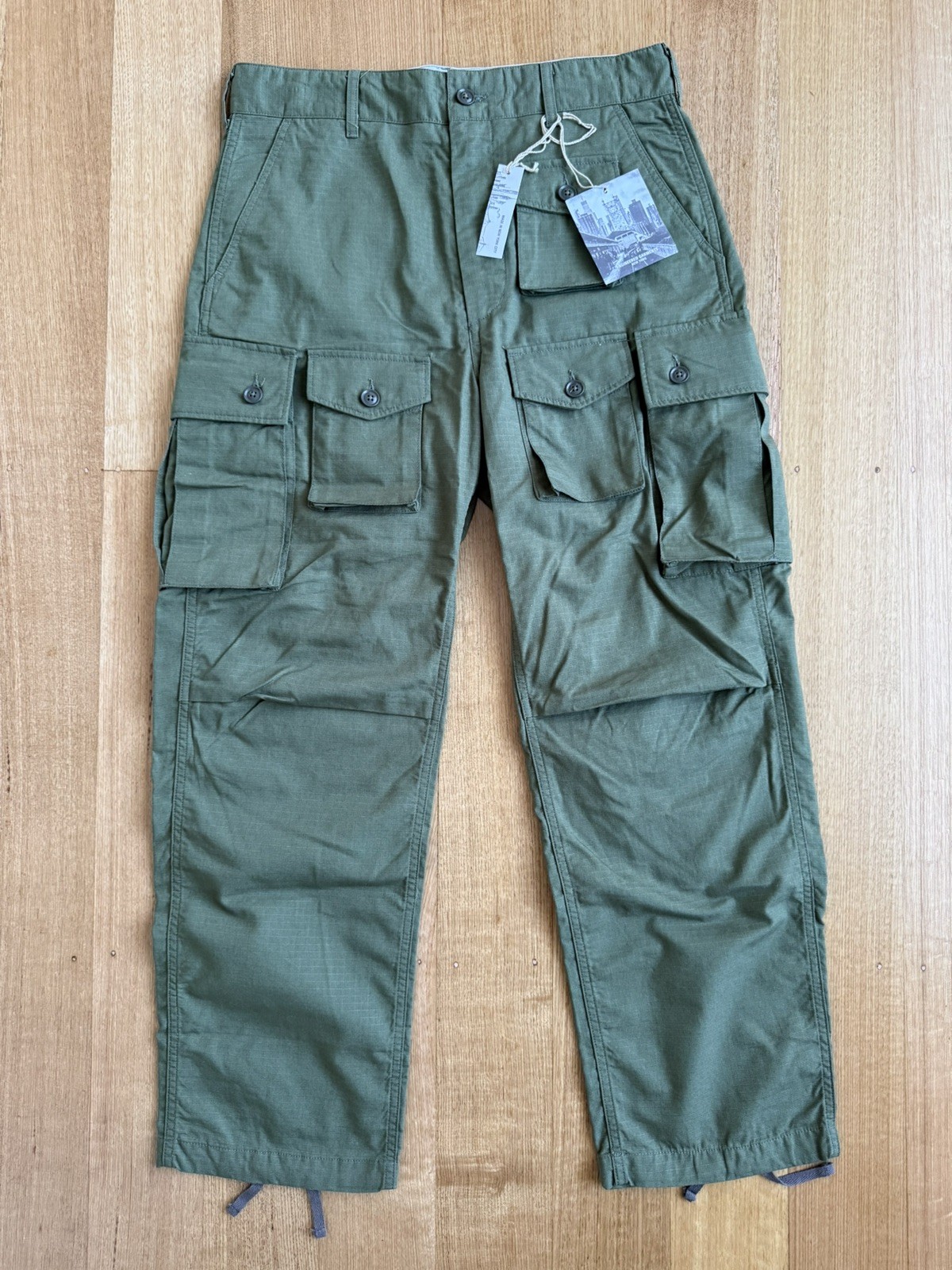 Engineered Garments FA Cargo Pants Ripstop OLIVE GREEN SMALL SSENSE Exclusive image 3