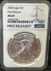 2020 Silver American Eagle 1oz Coin NGC MS-69 First Releases